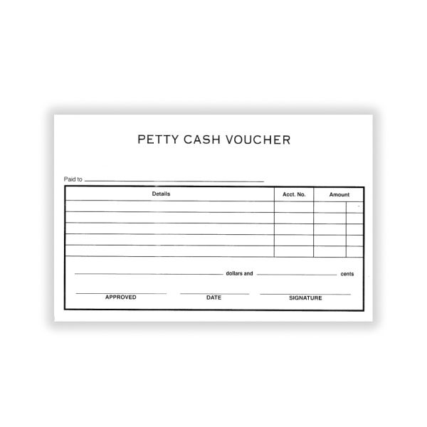 Petty Cash Voucher Book 8 X5 50pgs