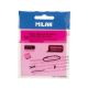 MILAN REMOVABLE TRANSLUCENT STICKY NOTES 50 SHEETS FLUOR PINK 76X76MM 411260850